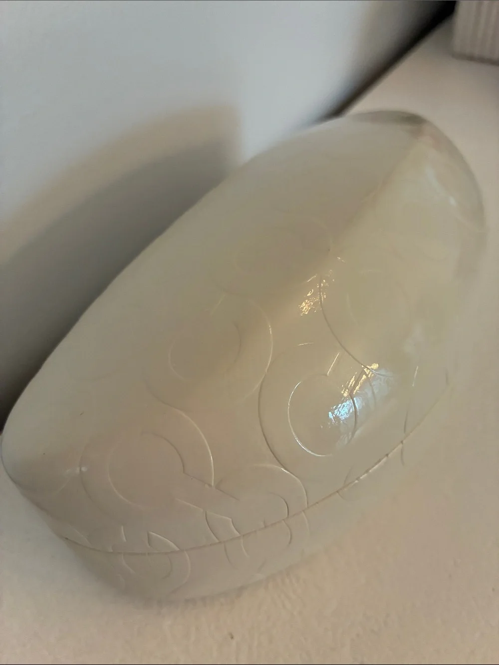Coach Cream Eyewear Case with brown Cleaning Cloth
